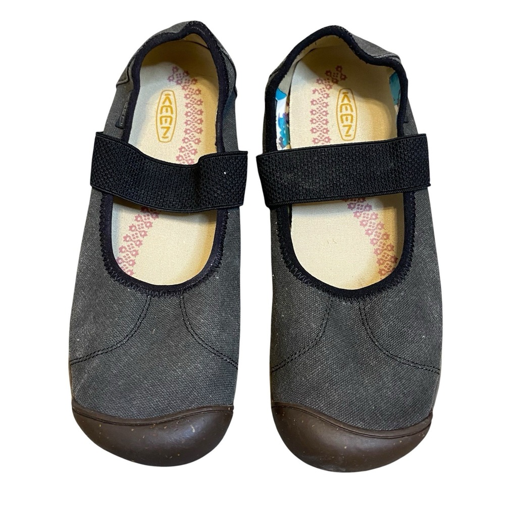 Keen Sienna Women's Mary Jane9 EU 39.5 Canvas Flat Washed Black Round Toe Travel - Picture 2 of 7
